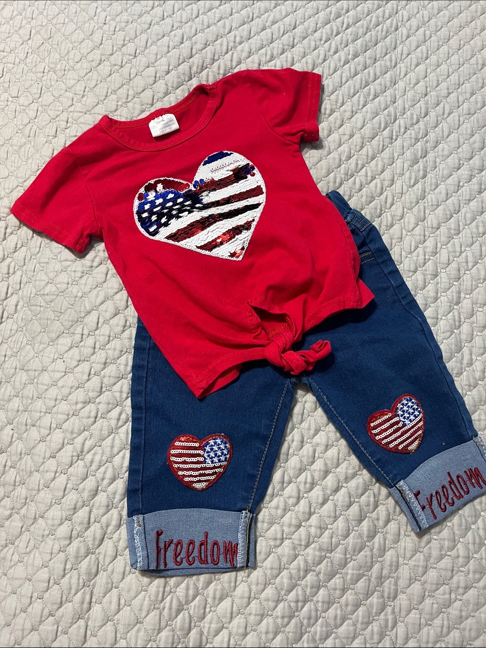 Red White and Blue matching set